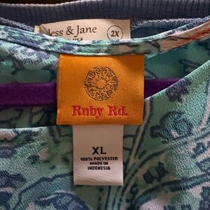 Ruby Rd. Blue and Green Women's Blouse